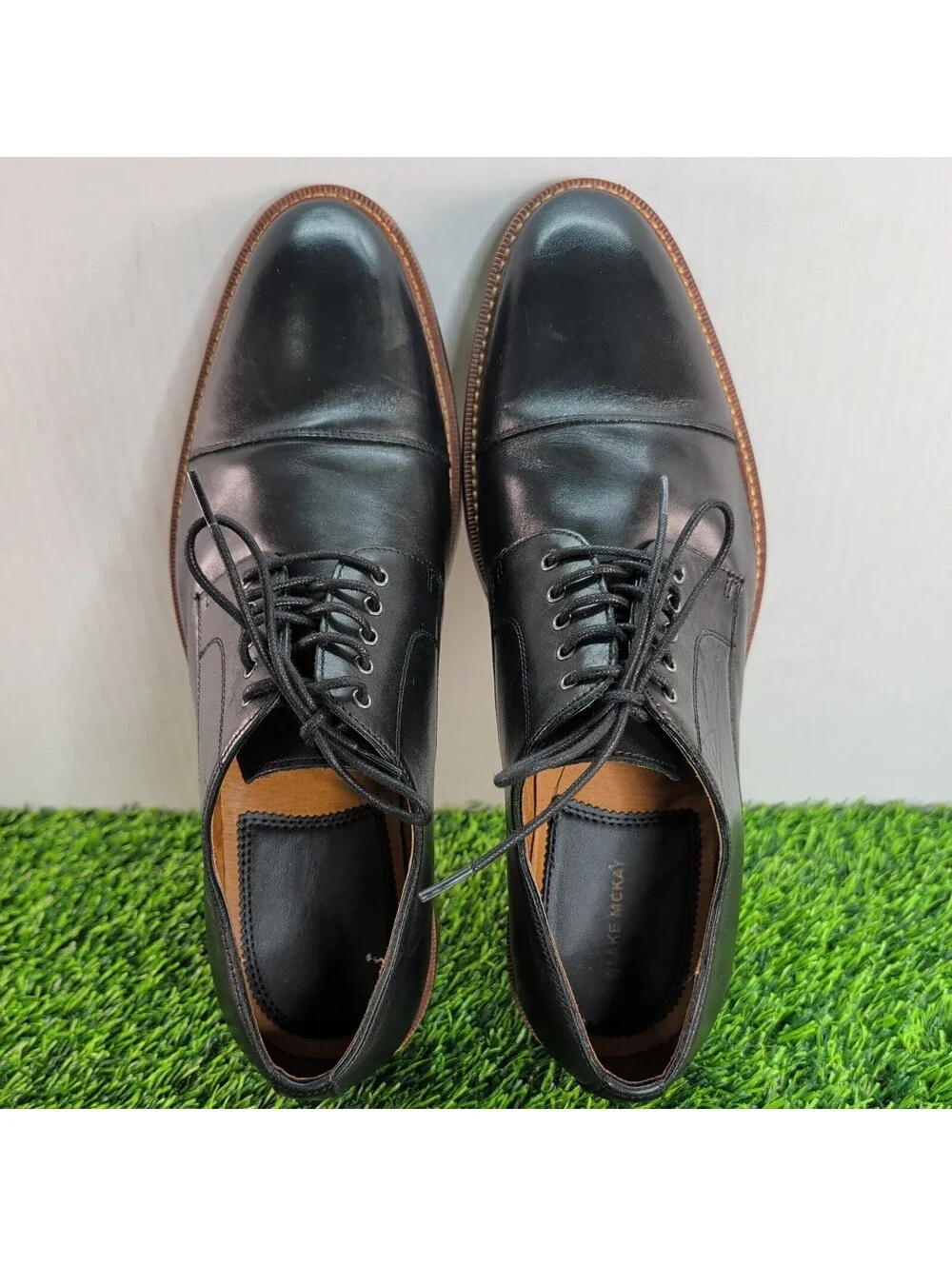 BLAKE MCKAY T9 BLACK LEATHER CAP TOE OXFORD SHOES MEN'S SIZE 11 LACE UP